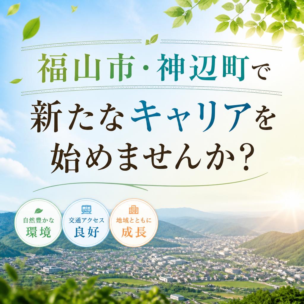 福山市・神辺町で新たなキャリアを始めませんか？