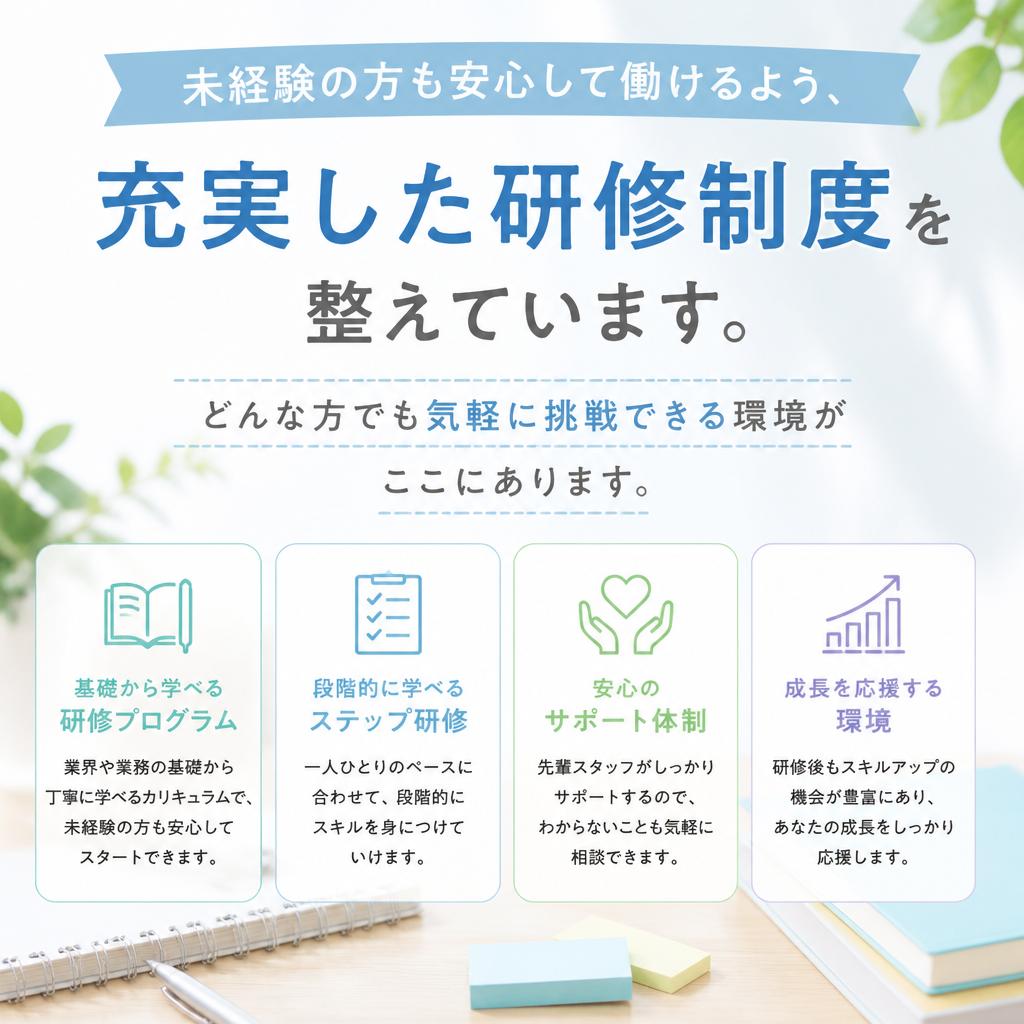 充実したサポート制度で安心スタート