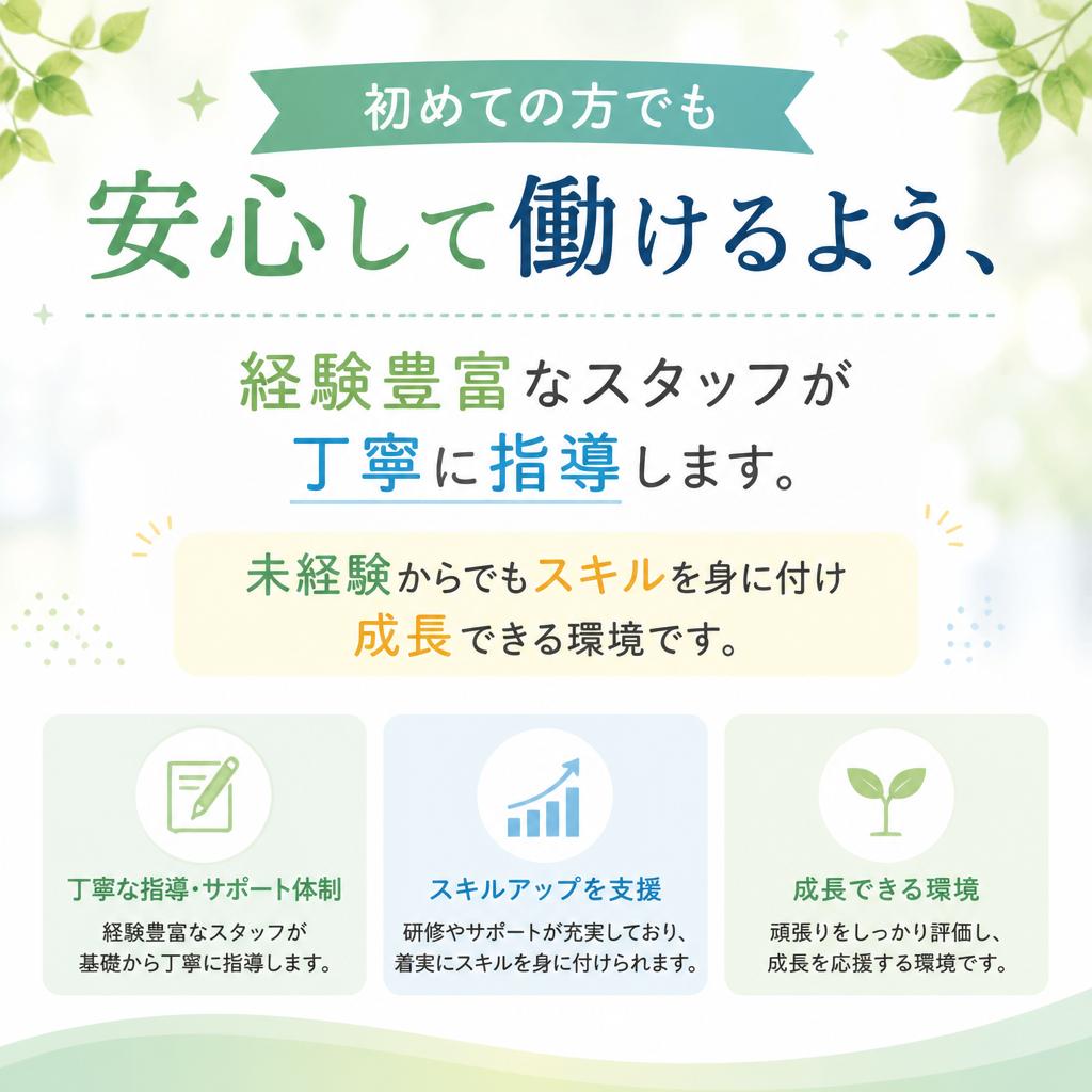 未経験者も安心のサポート体制