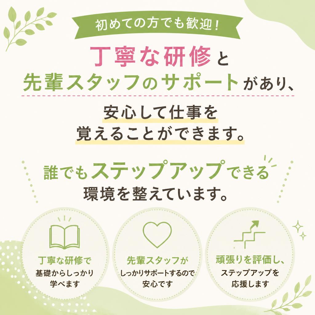未経験者でも安心のサポート体制